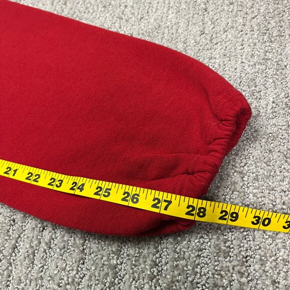 Vintage Jerzees Sweatpants XL Red Cinch Cuffs Drawstring Distressed Made In USA - Picture 16 of 16